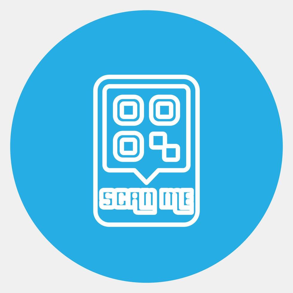 Icon scan me. Barcode and qr code elements. Icons in blue round style. Good for prints, posters, logo, advertisement,infographics, etc. vector