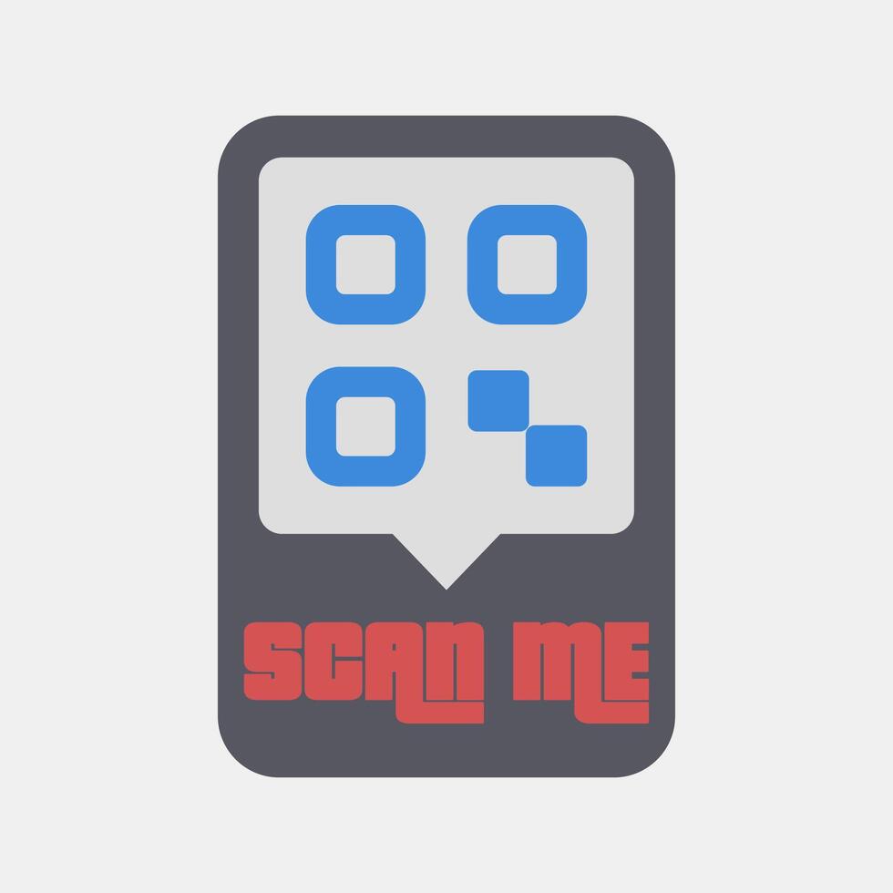 Icon scan me. Barcode and qr code elements. Icons in flat style. Good for prints, posters, logo, advertisement,infographics, etc. vector