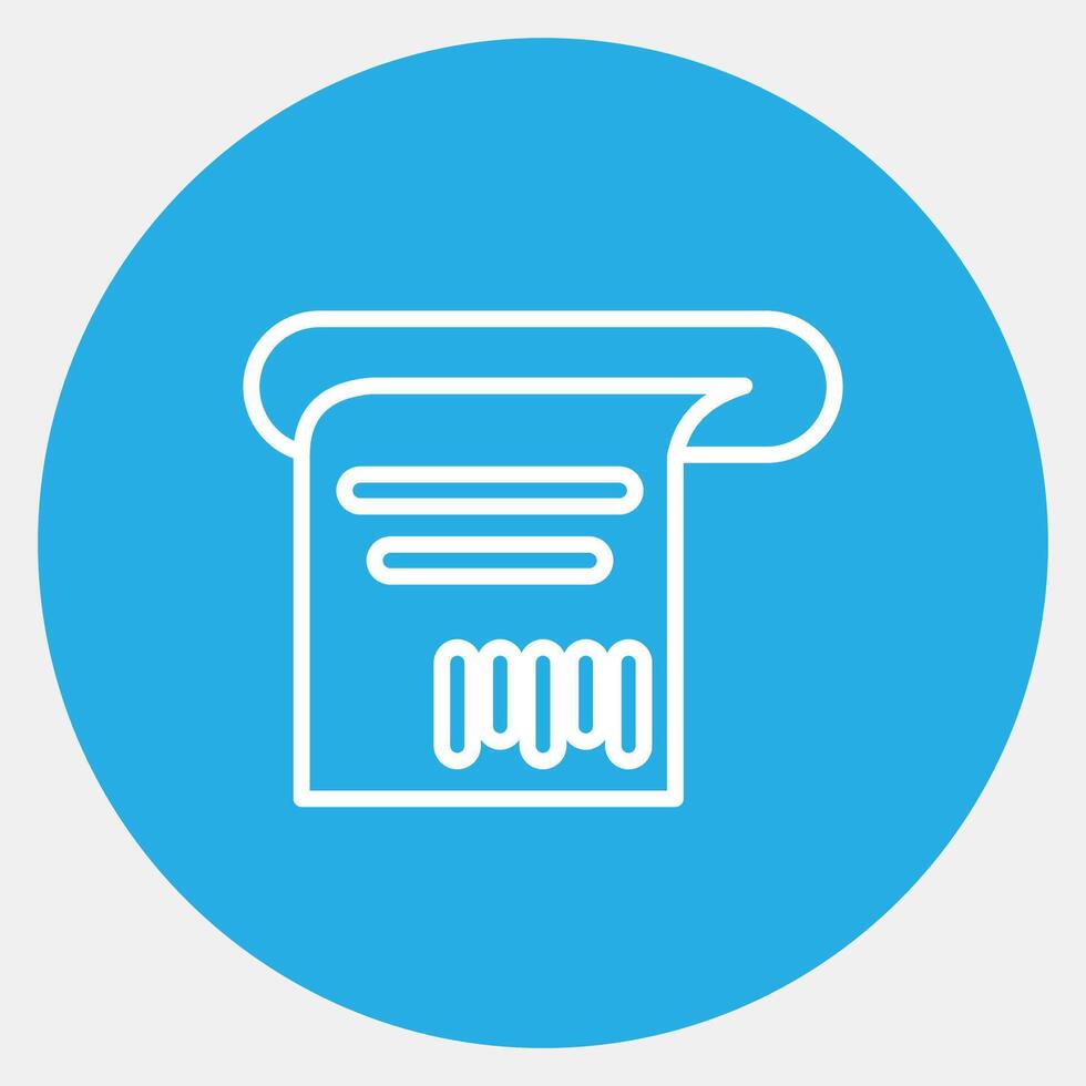 Icon receipt. Barcode and qr code elements. Icons in blue round style. Good for prints, posters, logo, advertisement,infographics, etc. vector