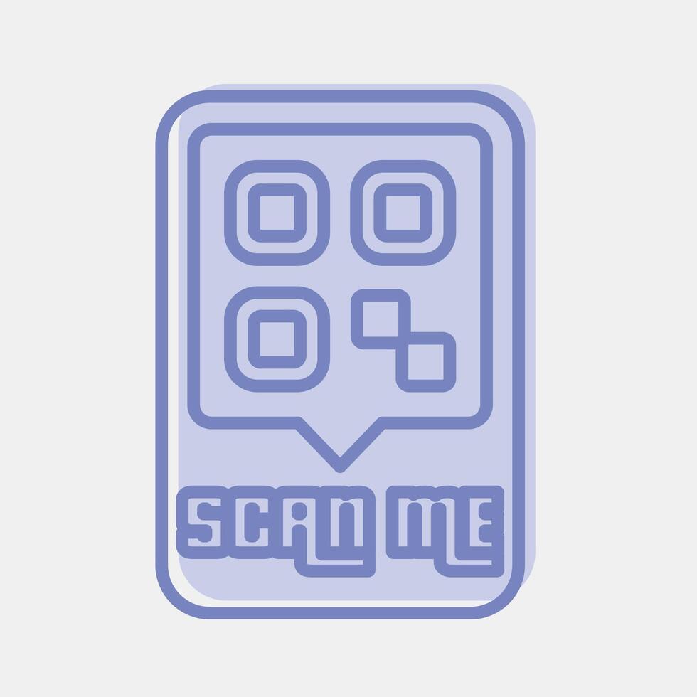 Icon scan me. Barcode and qr code elements. Icons in two tone style. Good for prints, posters, logo, advertisement,infographics, etc. vector