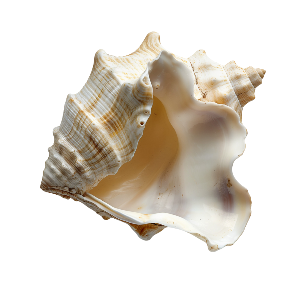 A pristine conch shell, isolated on a transparent background png