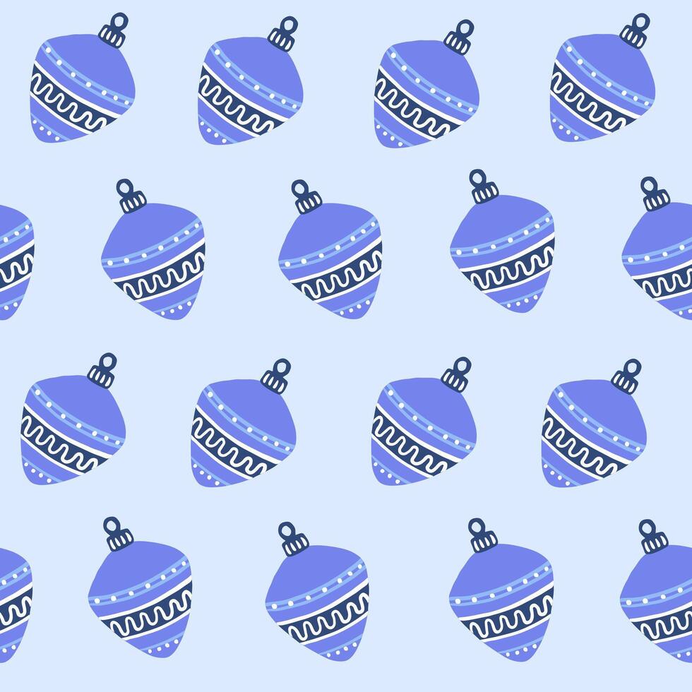 Simple Christmas season repeat pattern with a single element, bauble, ornament, ball. Wrapping paper, wallpaper, textile design. vector