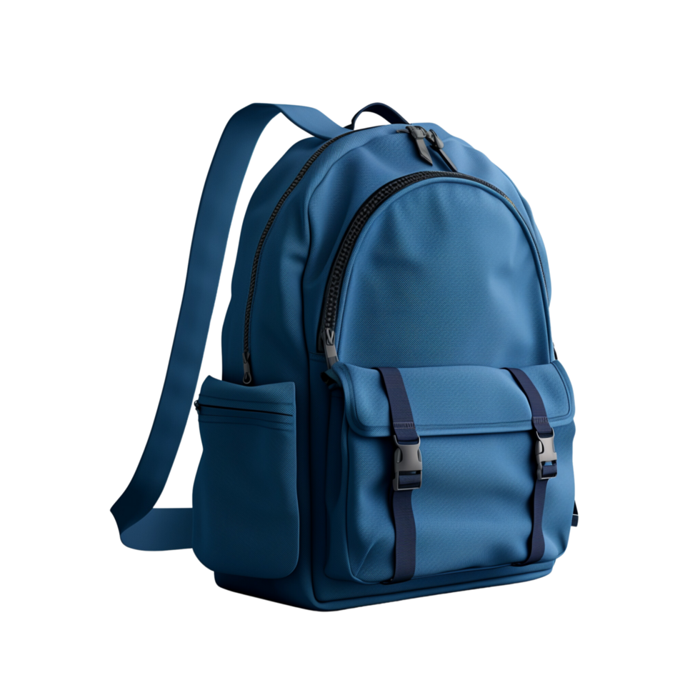 A school bag mockup isolated on a transparent background png