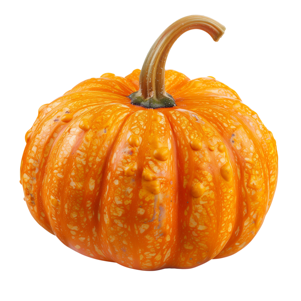 A vibrant orange pumpkin isolated on a transparent background png