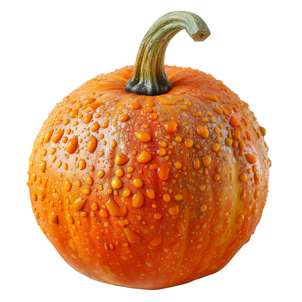 A vibrant orange pumpkin isolated on a transparent background png