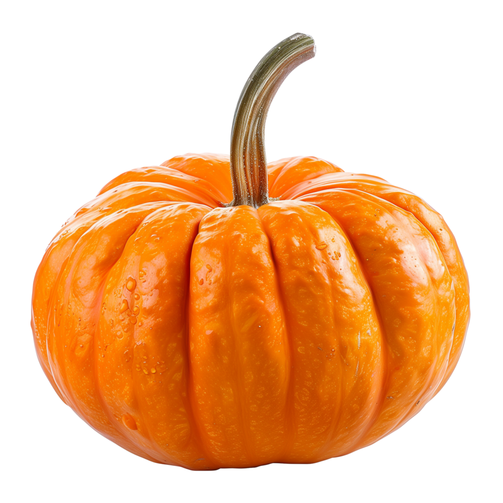 A vibrant orange pumpkin isolated on a transparent background png