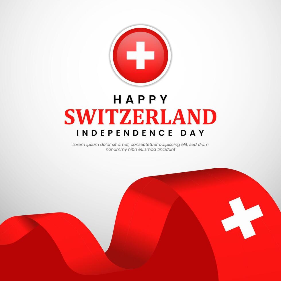 swiss switzerland independence day background banner design template vector