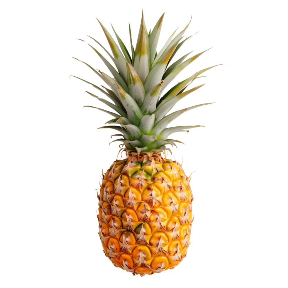 A vibrant pineapple isolated on a transparent background png