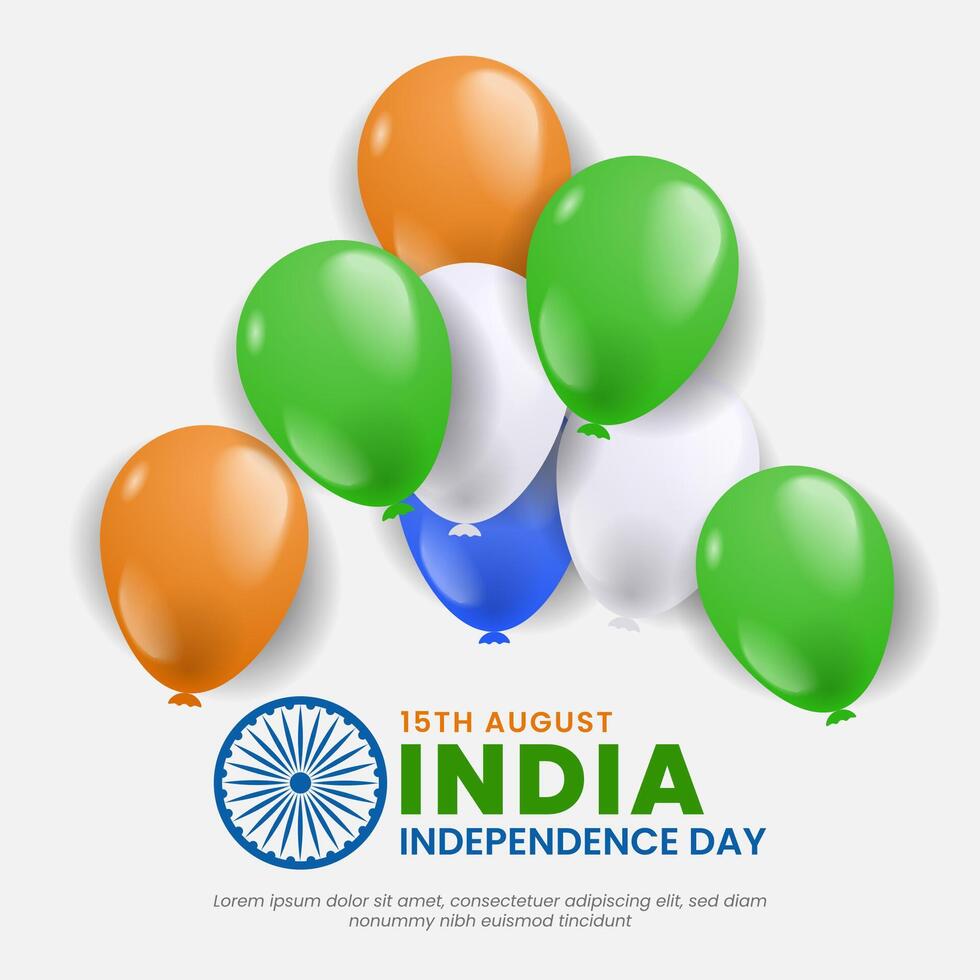 India independence day background with balloons vector