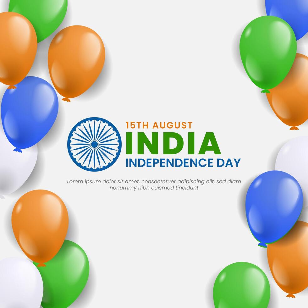 India independence day background with balloons vector