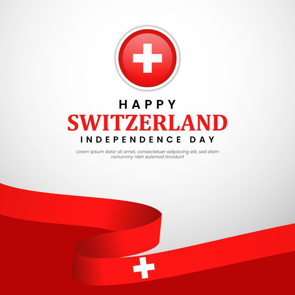 swiss switzerland independence day background banner design template vector