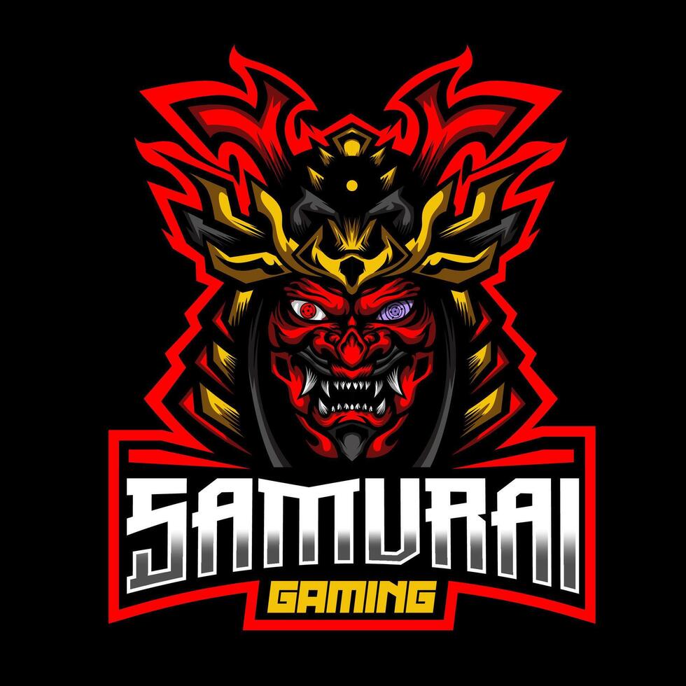 Samurai gaming logo mascot Pro EPS file vector