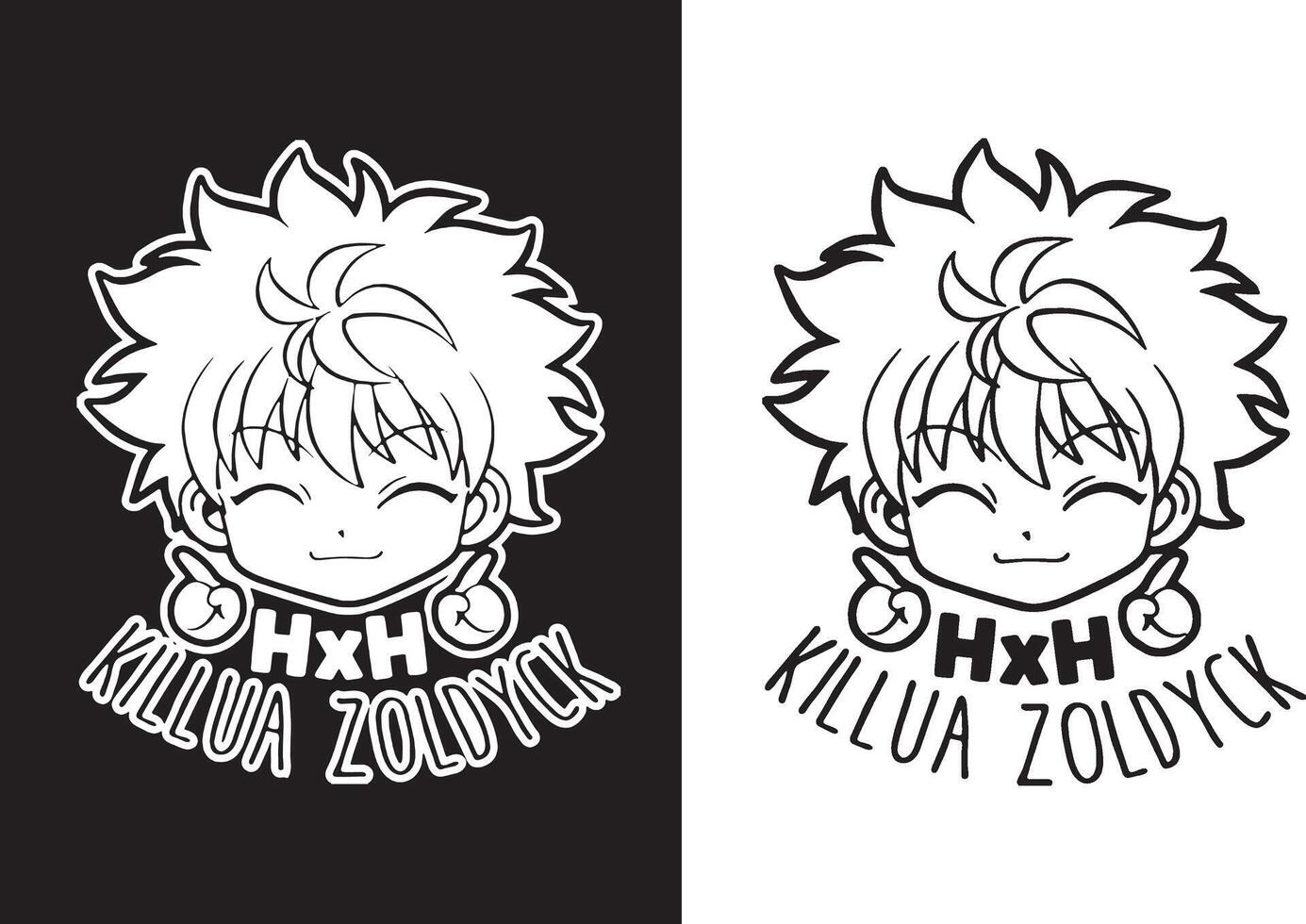 Hunter x hunter gon killua simple design art vector