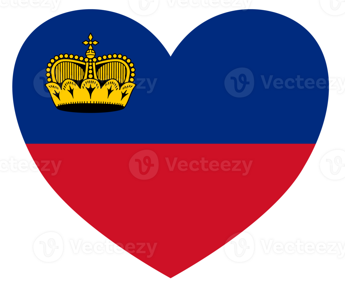 Liechtenstein flag heart shape png