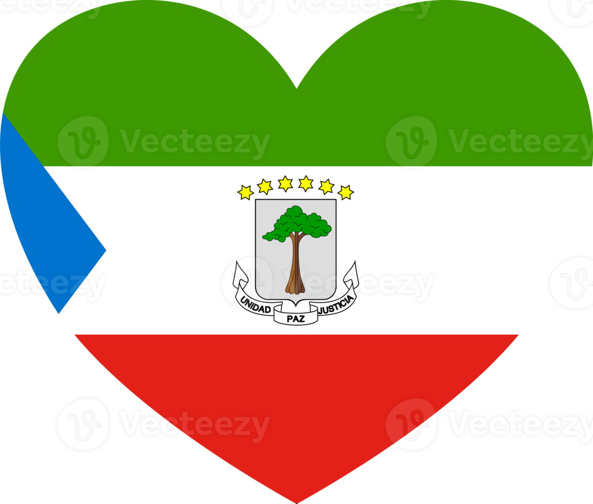 Equatorial Guinea flag heart shape png
