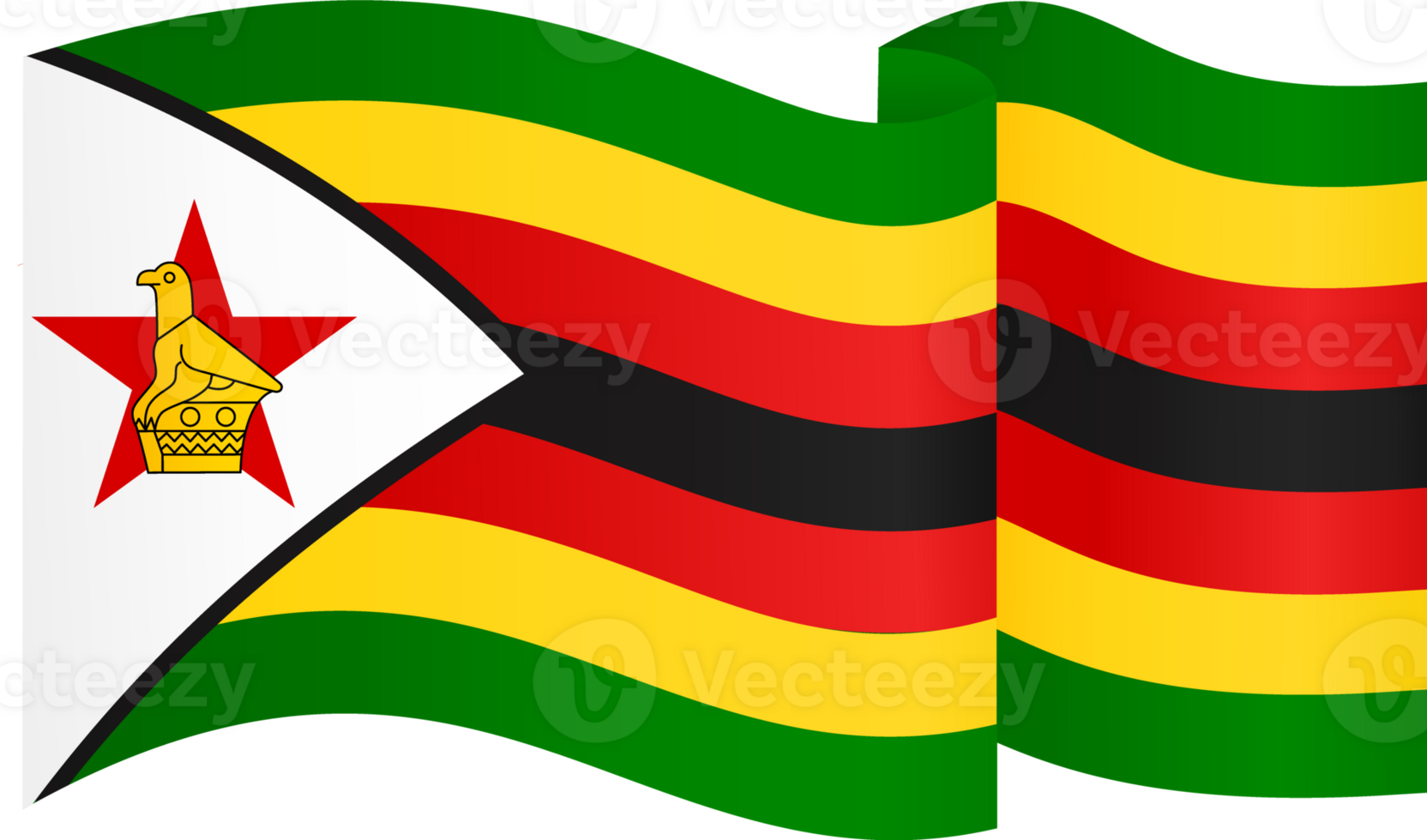 Zimbabwe flag wave png