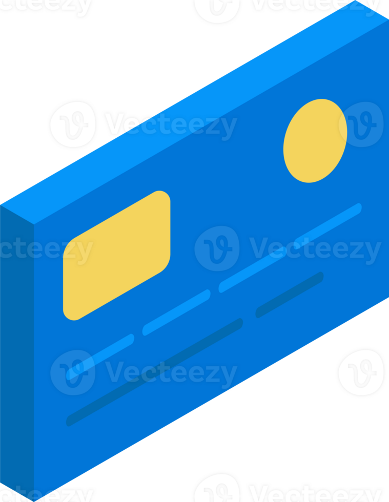 credit card isomatric symbol illustration design png