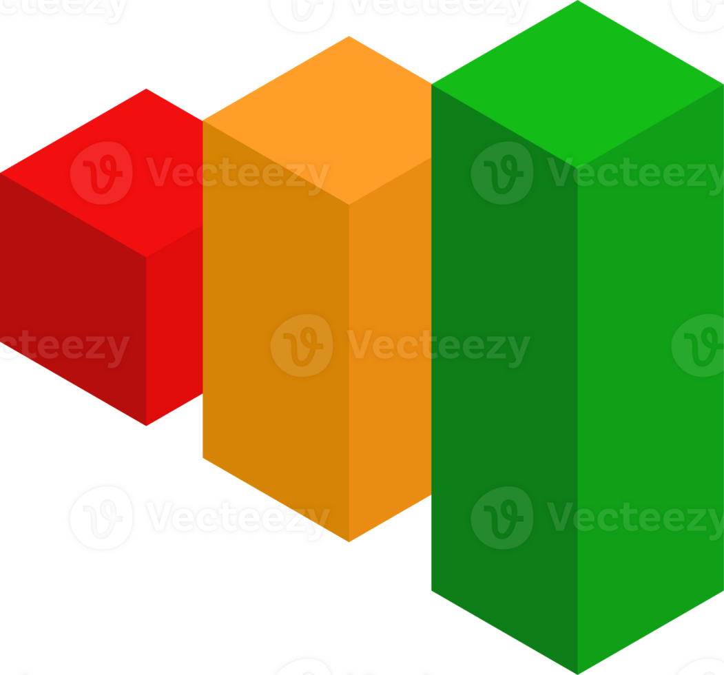 bar chart isomatric symbol illustration design png