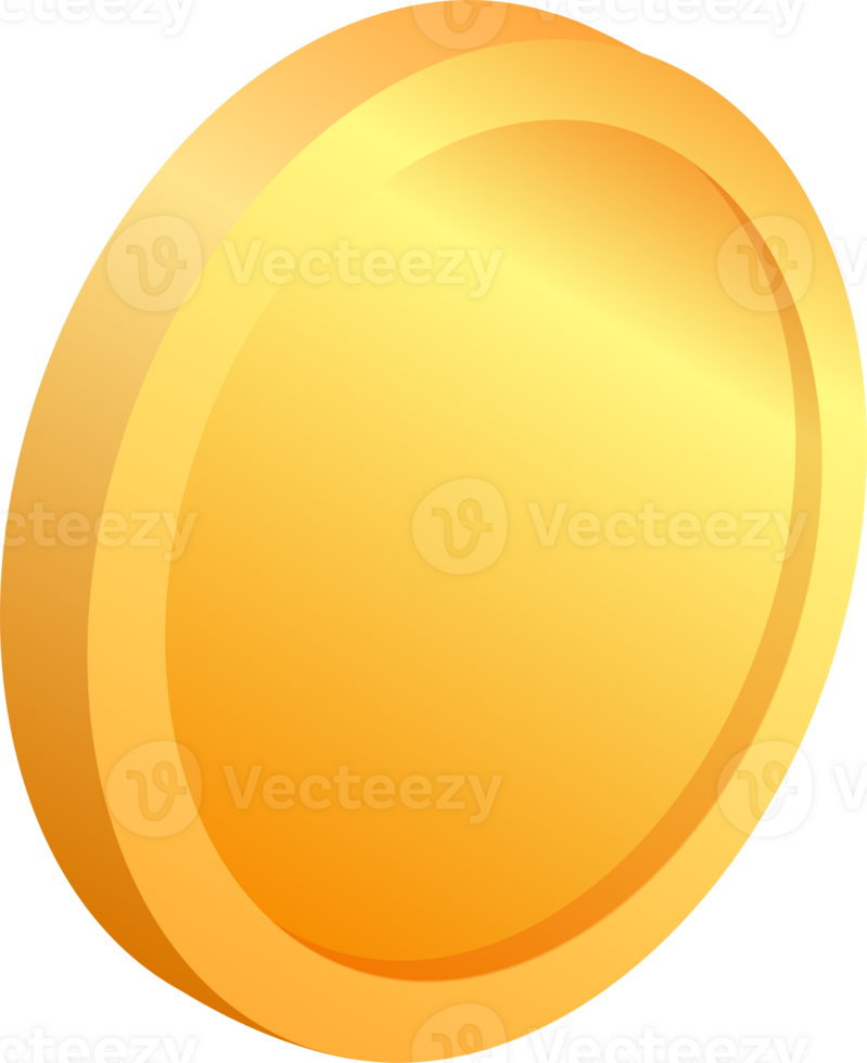 golden coin money isomatric symbol illustration design png
