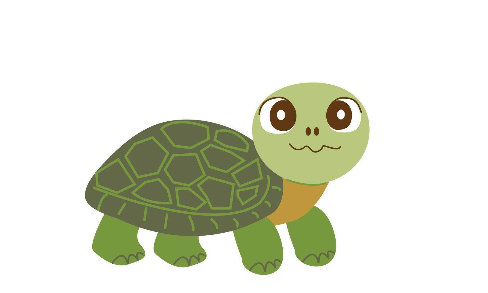 Cute turtle . illustration with animal in cartoon style ,flat doodle icon vector