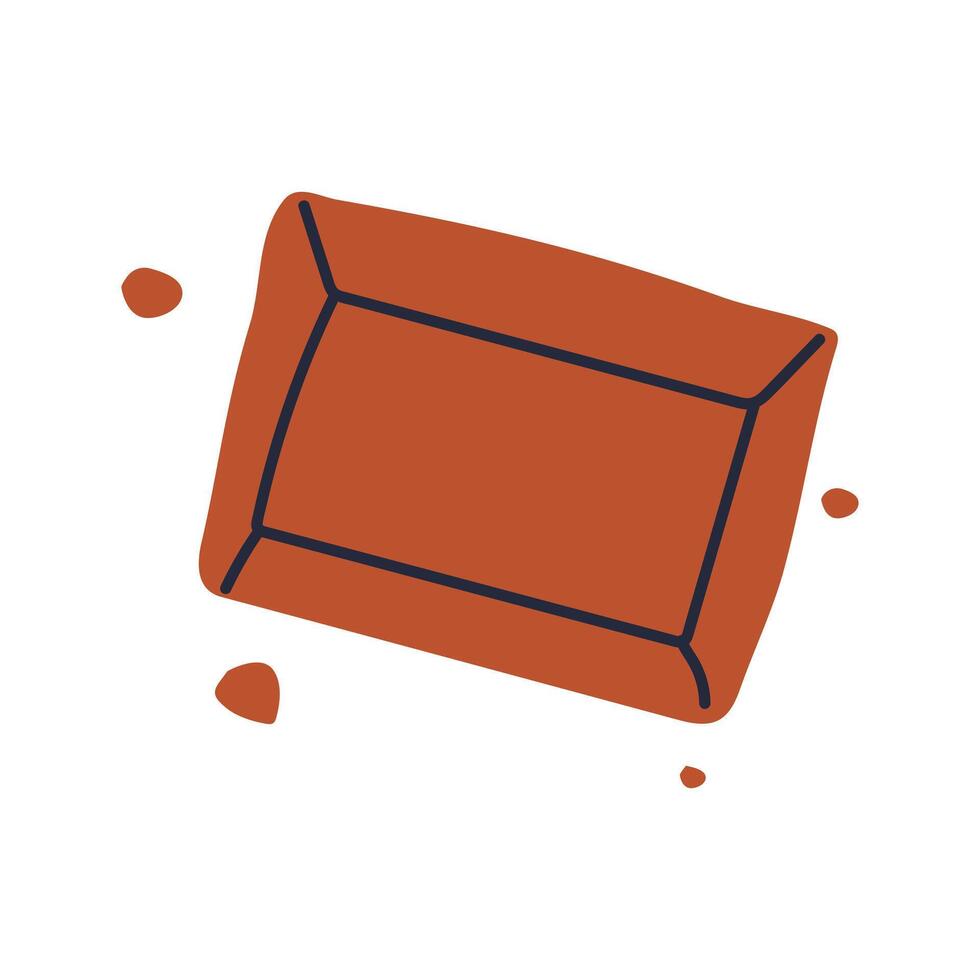 Chocolate pieces isolate on white background . cartoon flat icon milk chocolate for your design . vector