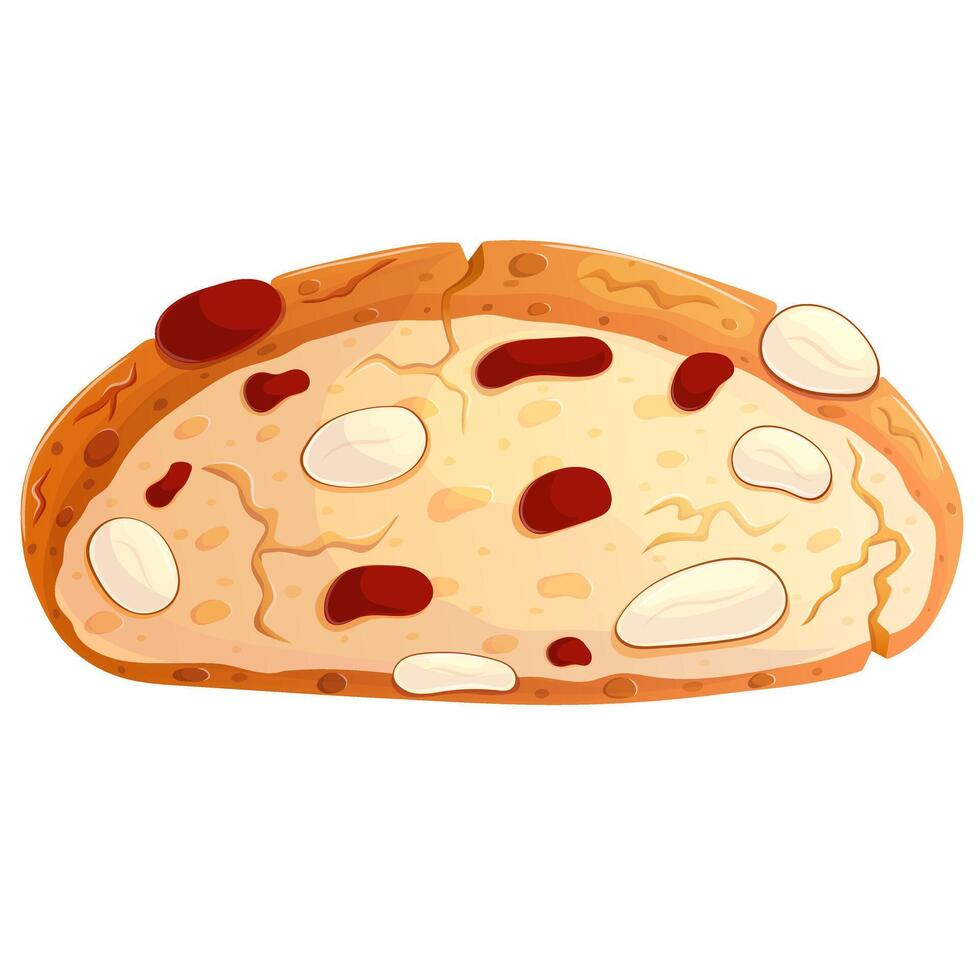 Traditional Italian sweet pastry biscotti. Cantucci dessert illustration isolated on white. vector