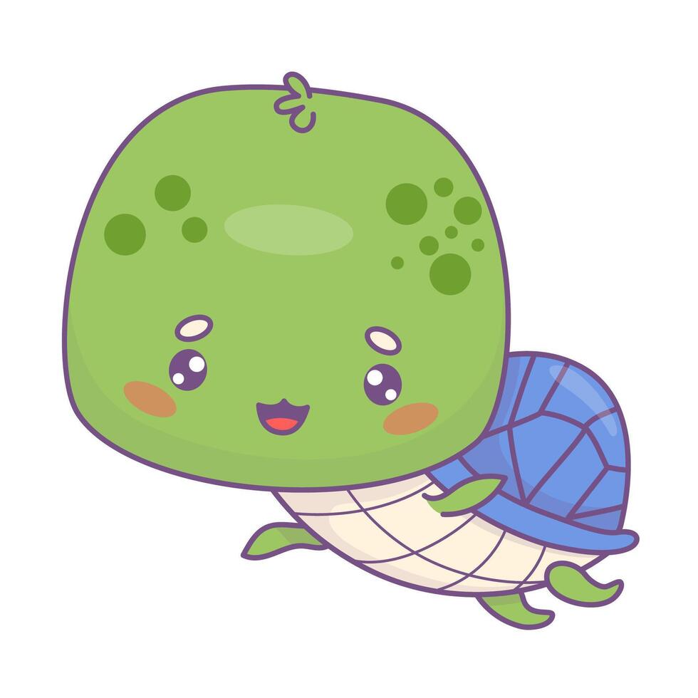 Cute turtle character vector