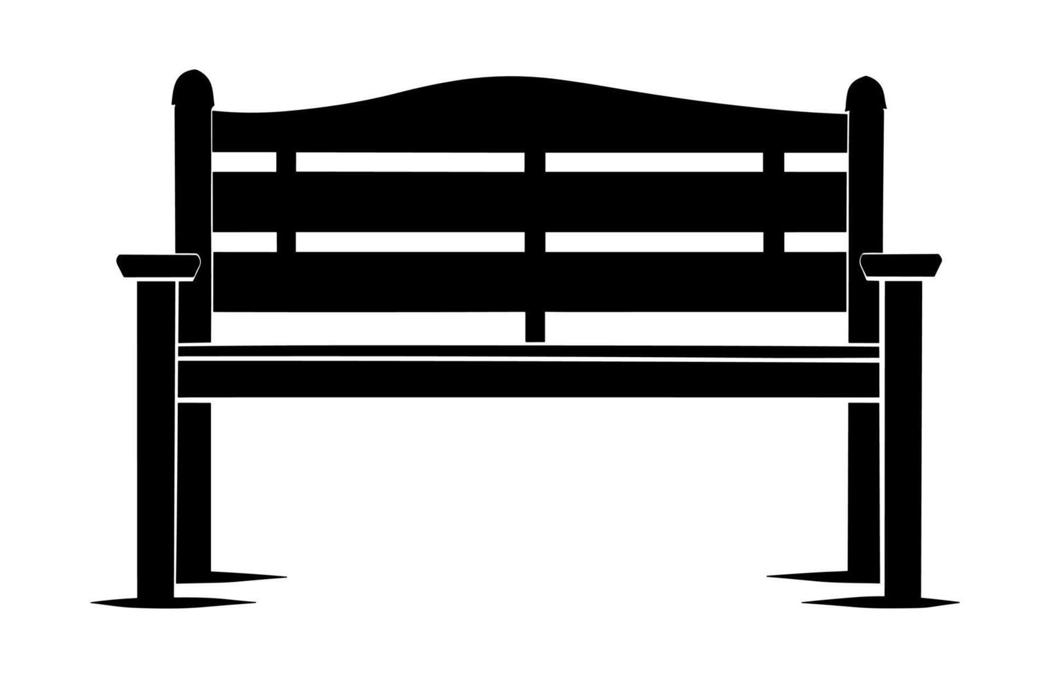 Garden Bench Silhouette isolated on a white background, A Wooden bench black Clipart vector