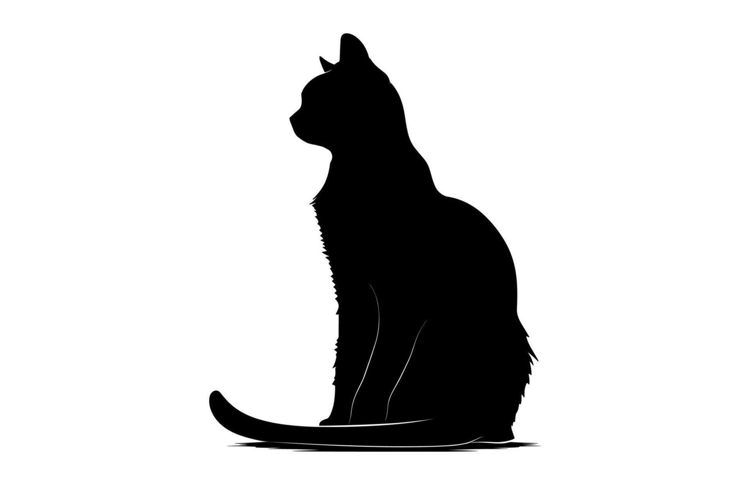 Playful Summer Cat black Silhouette isolated on a white background vector