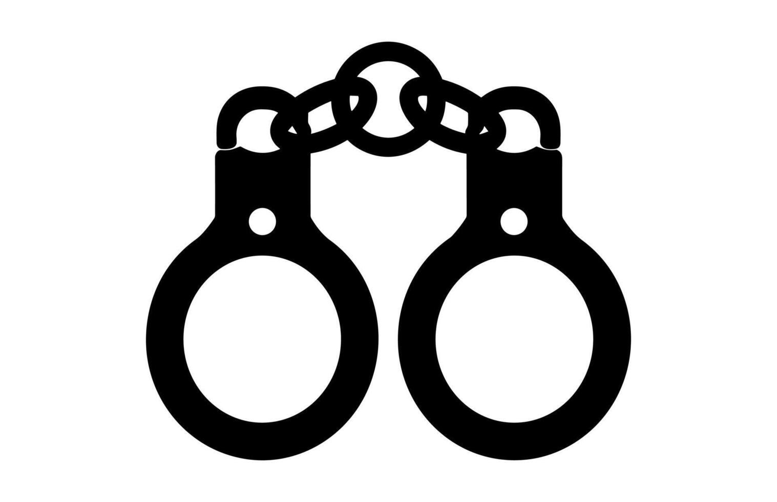 Handcuffs black Silhouette Clip art isolated on a white background vector