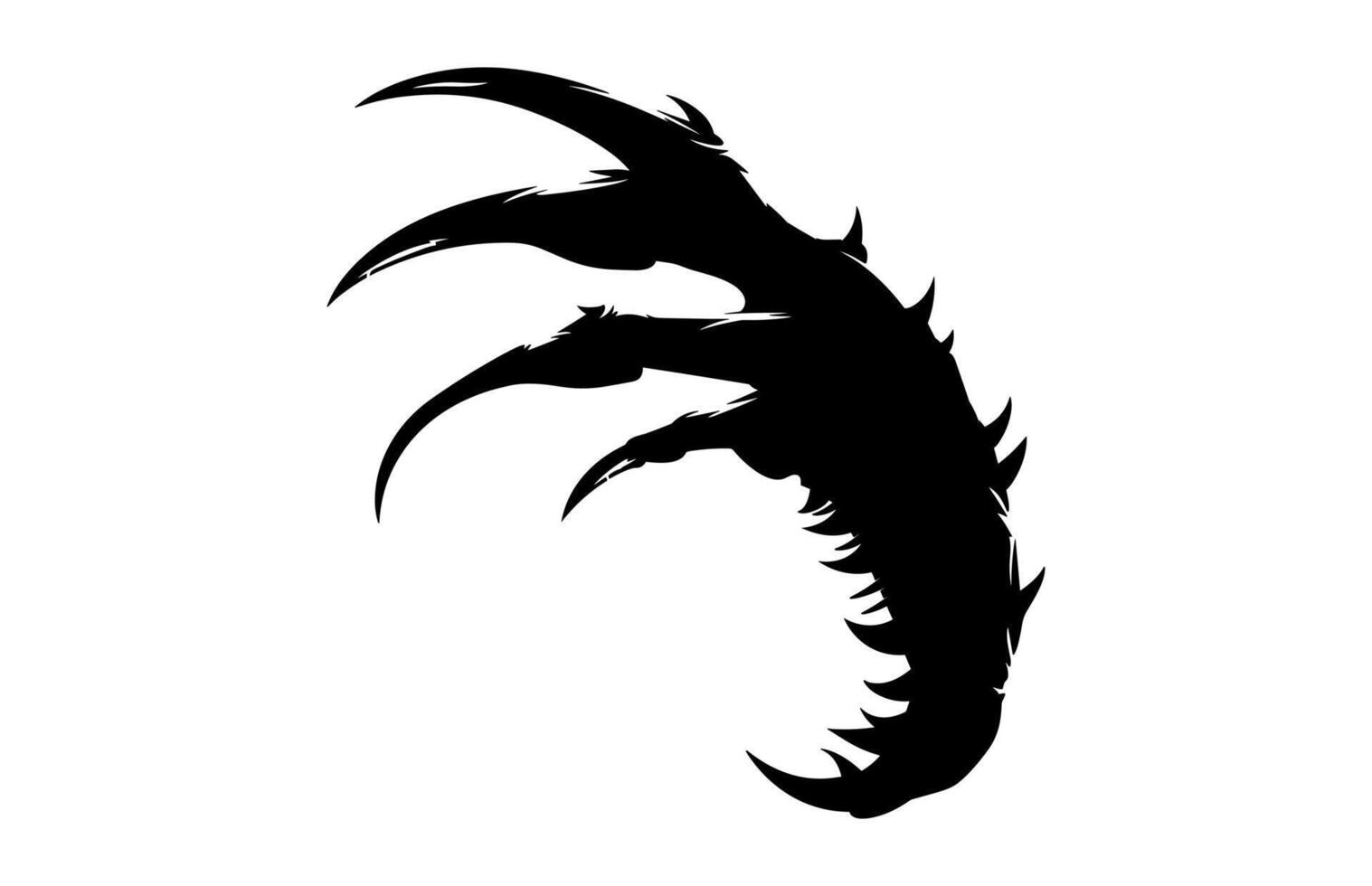 Animal Claw Silhouette black Clipart isolated on a white background vector