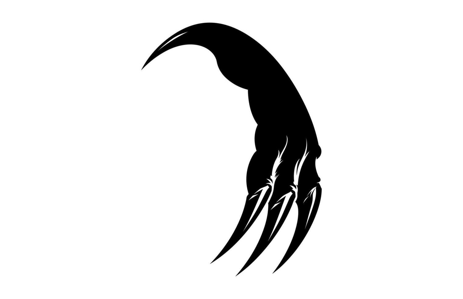 Animal Claw Silhouette black Clipart isolated on a white background vector