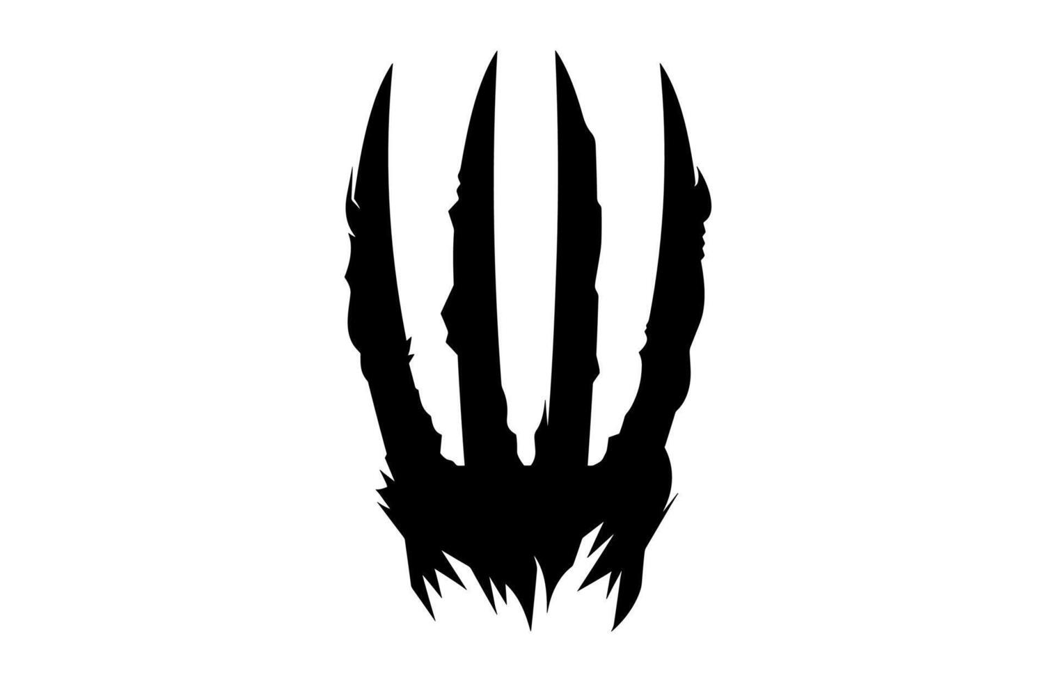 Wolverine Animal Claw Silhouette Clipart vector