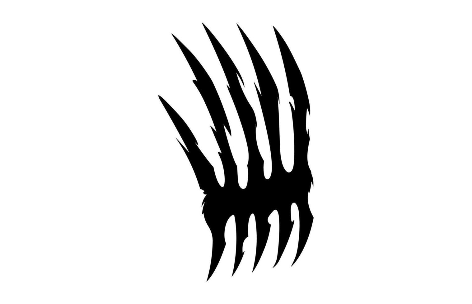 Wolverine Animal Claw Silhouette Clipart vector