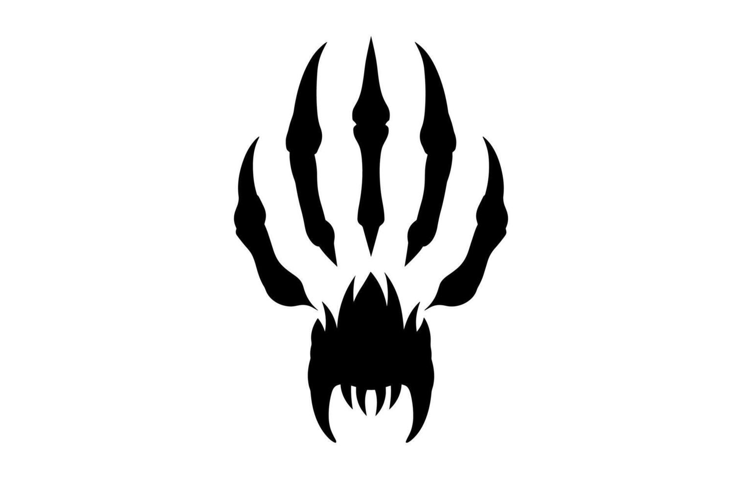 Animal Claw Silhouette black Clipart isolated on a white background vector