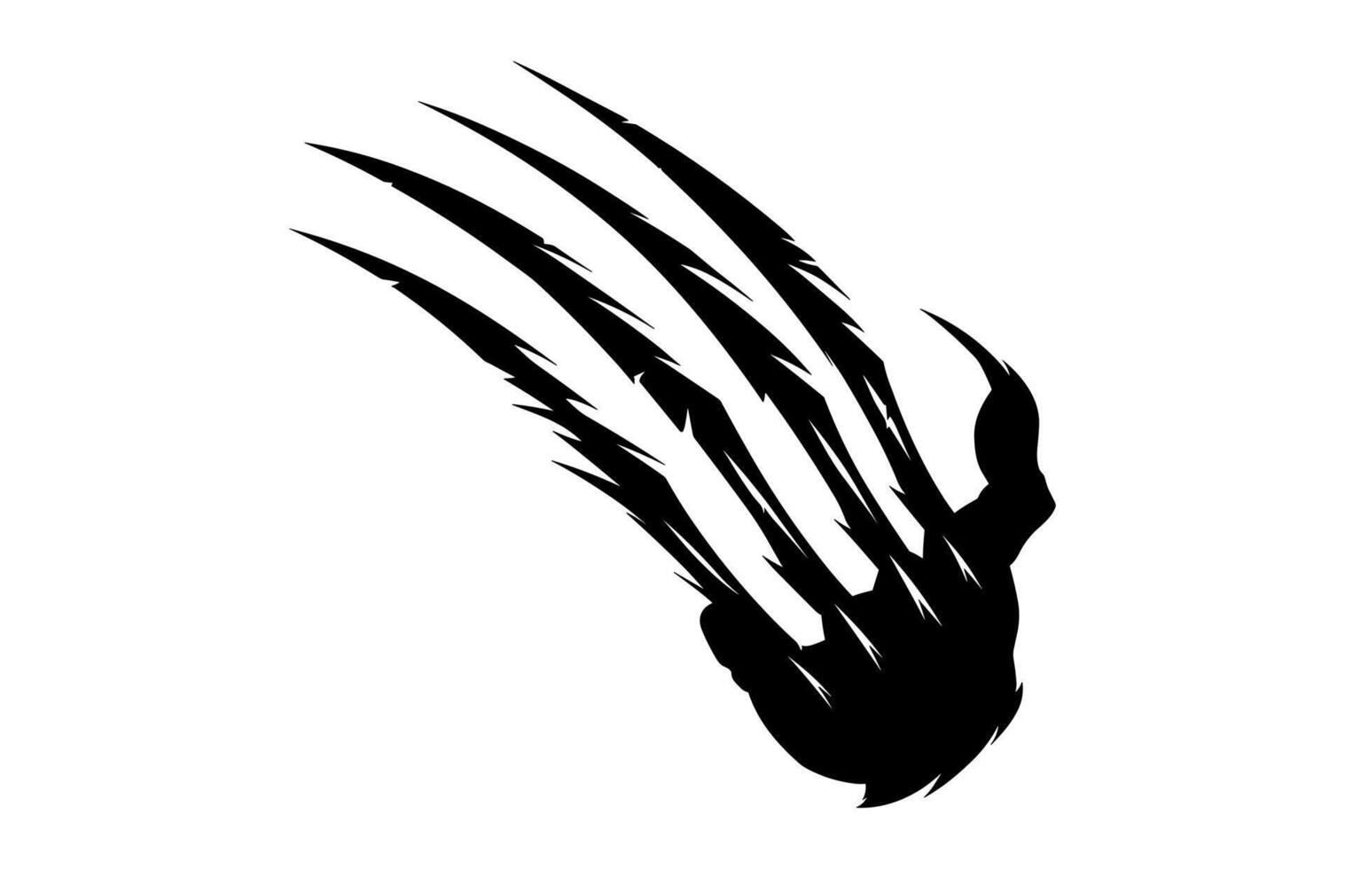 Wolverine Animal Claw Silhouette Clip art isolated on a white background vector