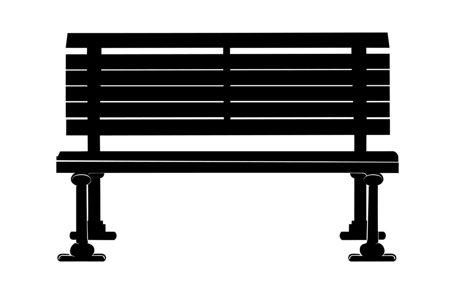 Wooden Bench Silhouette black Clipart vector