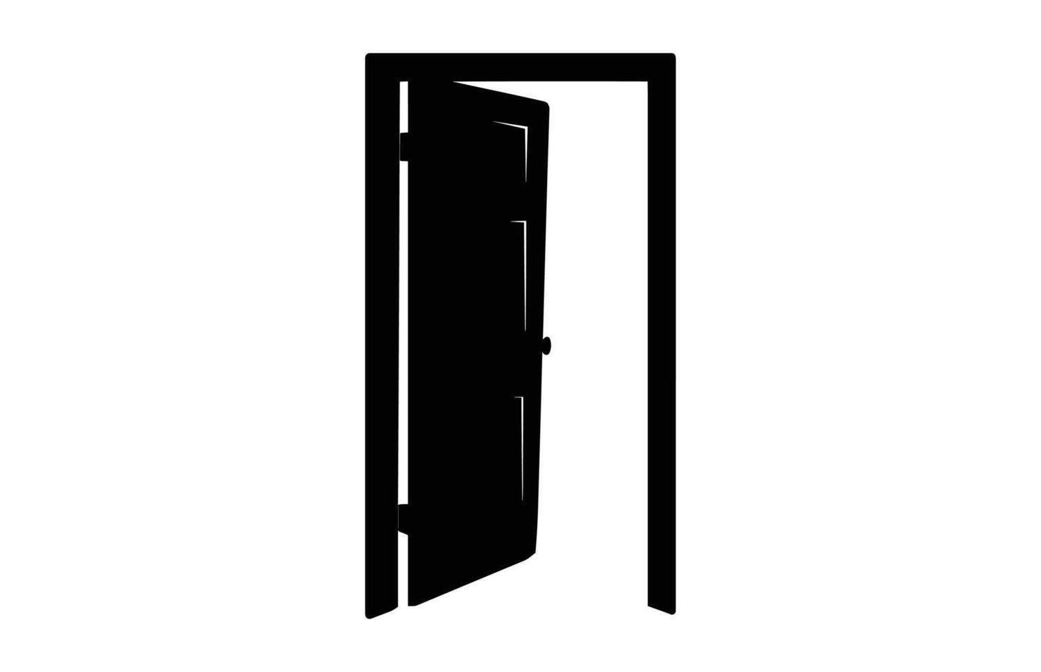 Open Door Silhouette Clipart isolated on a white background vector
