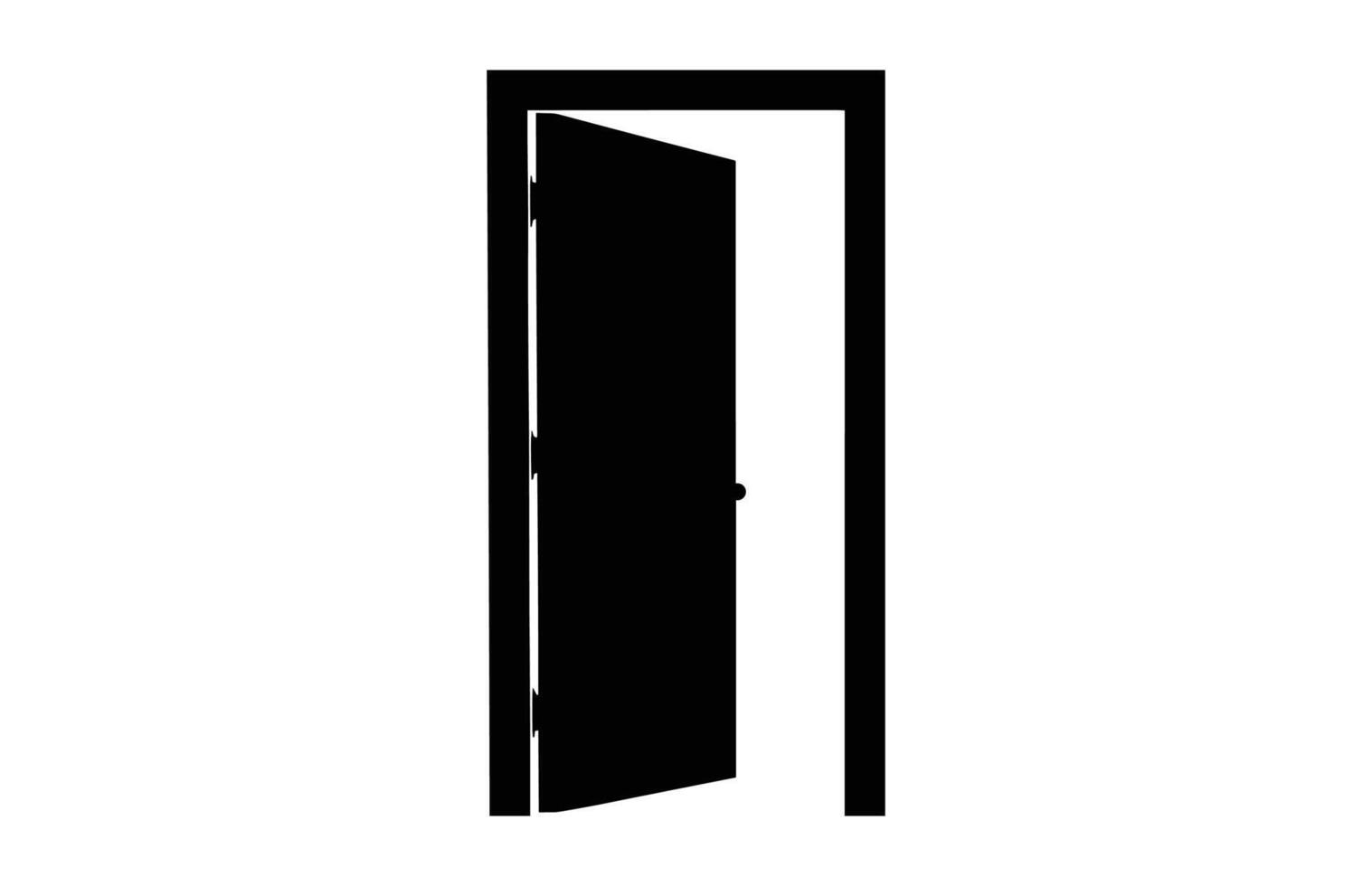 Open Door Silhouette Clipart isolated on a white background vector