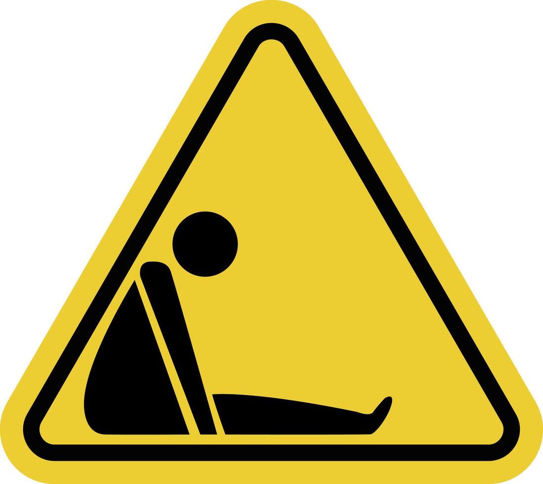 Confined space sign. Limited in size. Underground structures reservoirs and other places with limited space. Hazardous conditions, such as lack oxygen, presence toxic gases. Warning road sign. vector