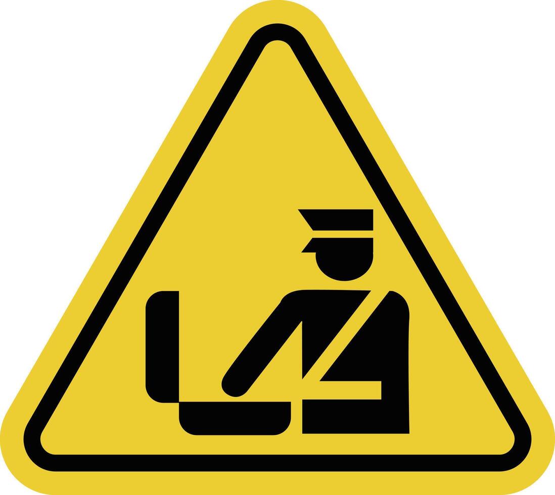 Customs control sign. Customs sign. Checkpoint. Sign is used near borders and checkpoints in areas where customs inspection vehicles and cargo is carried out. Warning yellow triangular sign. vector