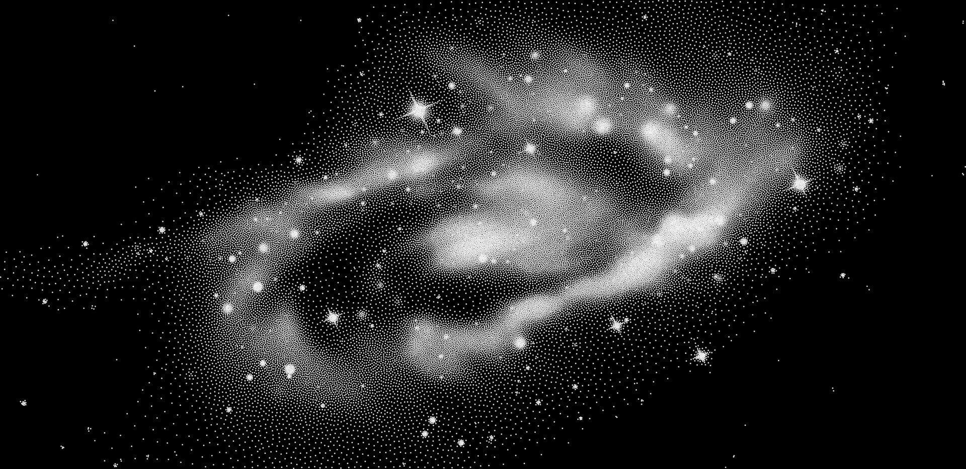 Galaxy background black and white illustration vector