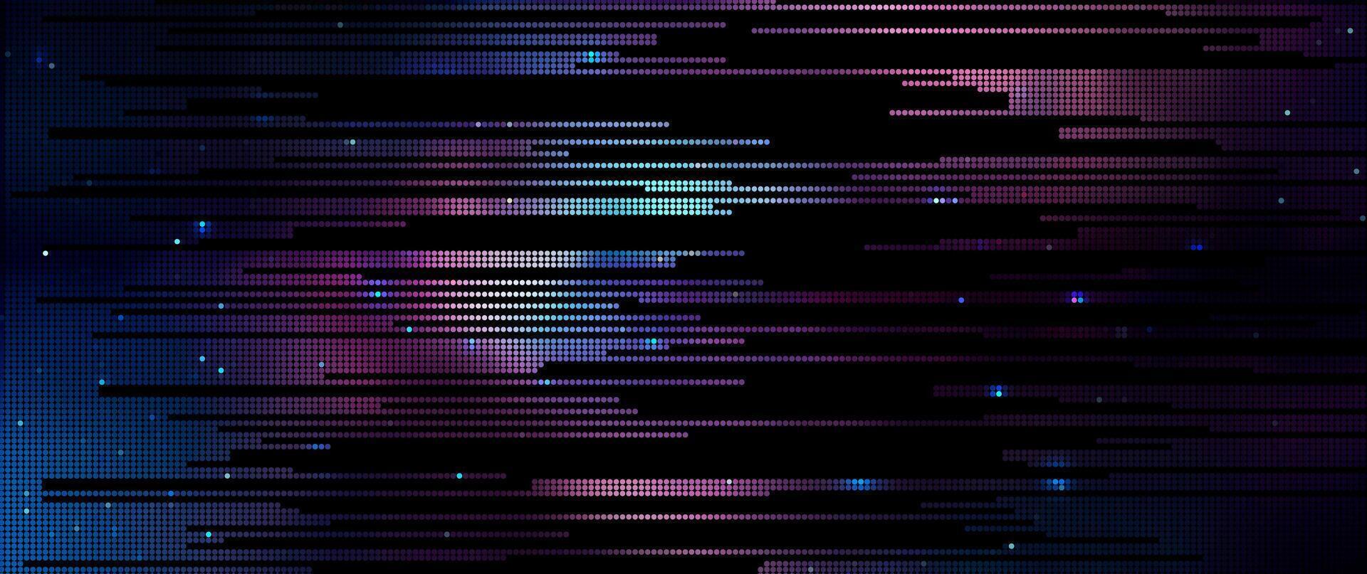 Trendy glitch pattern on dark background. Abstract geometric elements vector