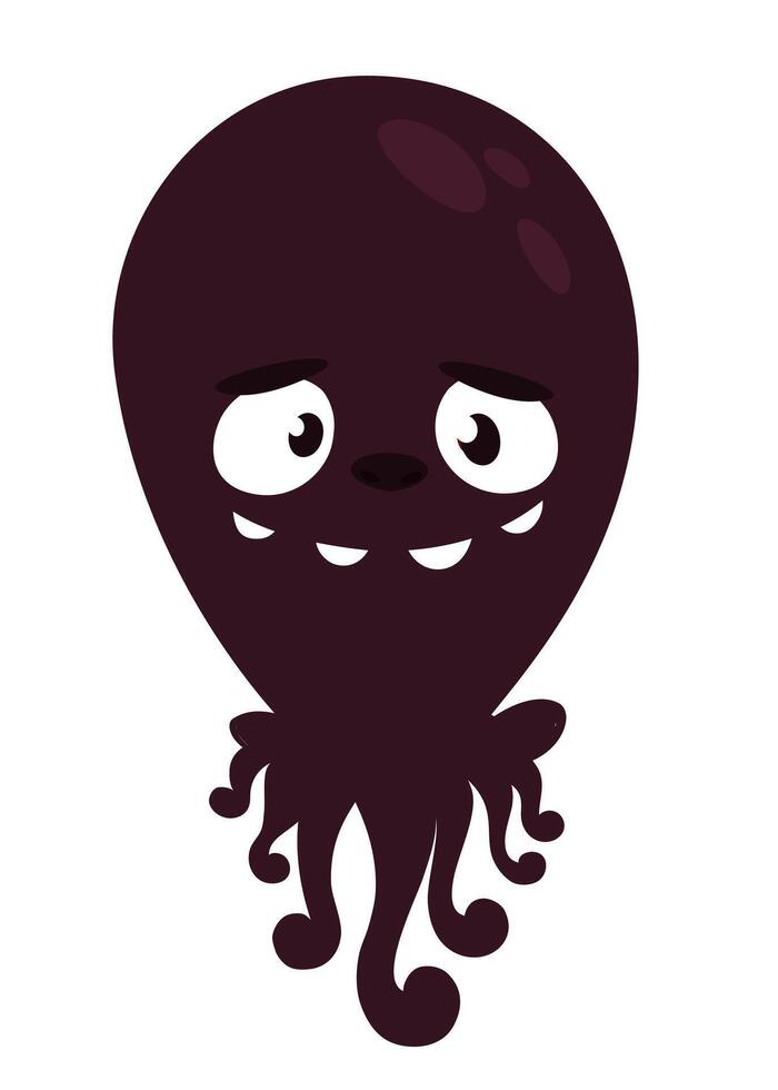Funny cartoon monster character. Illustration of cute and happy alien creature for Halloween vector