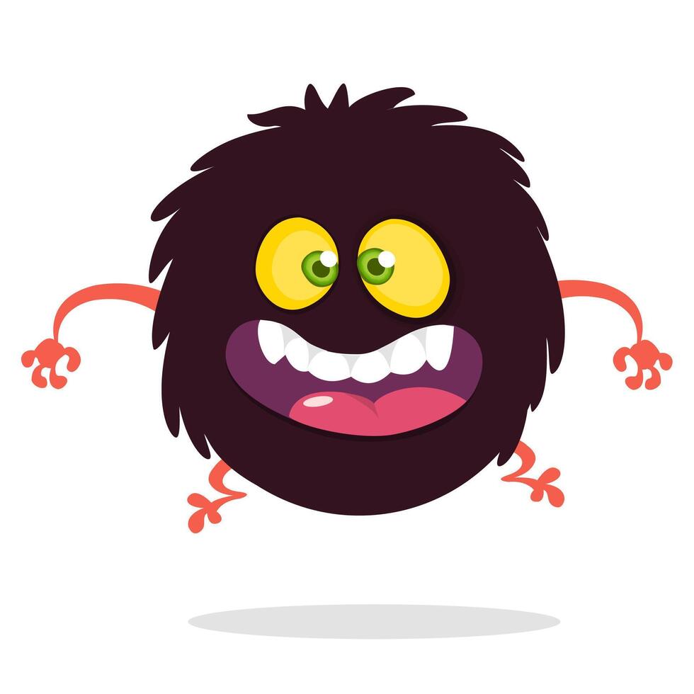 Funny cartoon monster character. Illustration of cute and happy alien creature for Halloween vector