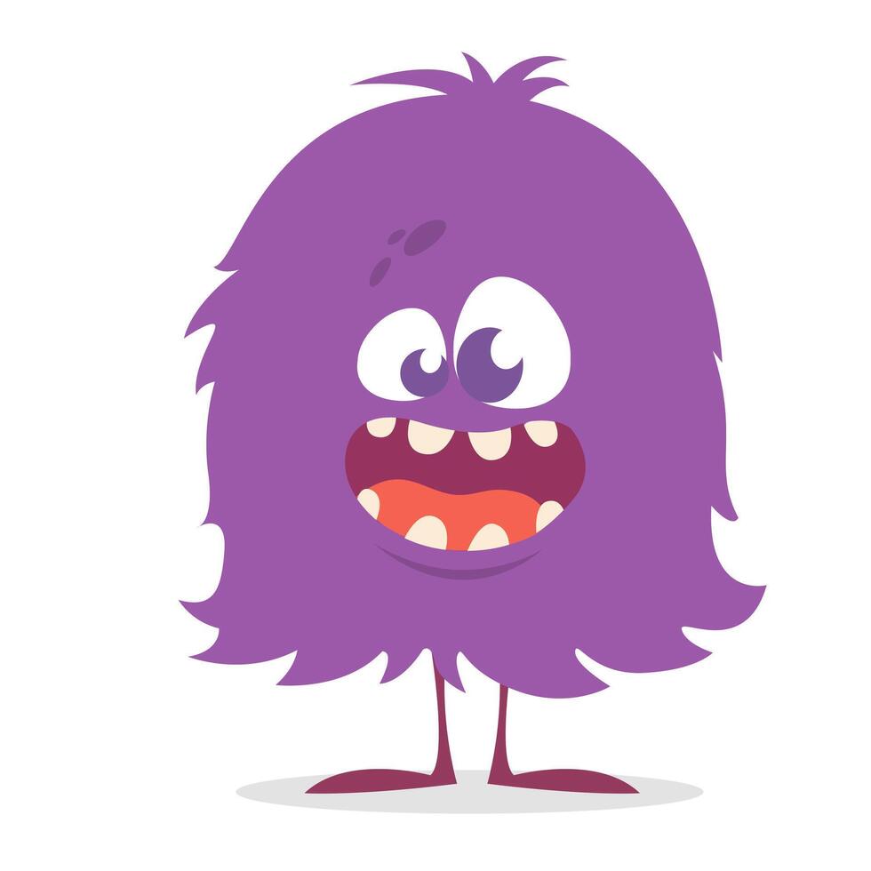 Funny cartoon monster character. Illustration of cute and happy alien creature for Halloween vector