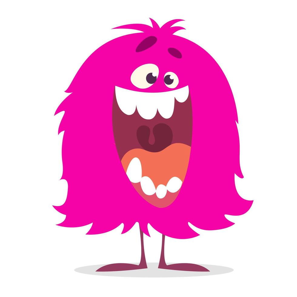 Funny cartoon monster character. Illustration of cute and happy alien creature for Halloween vector