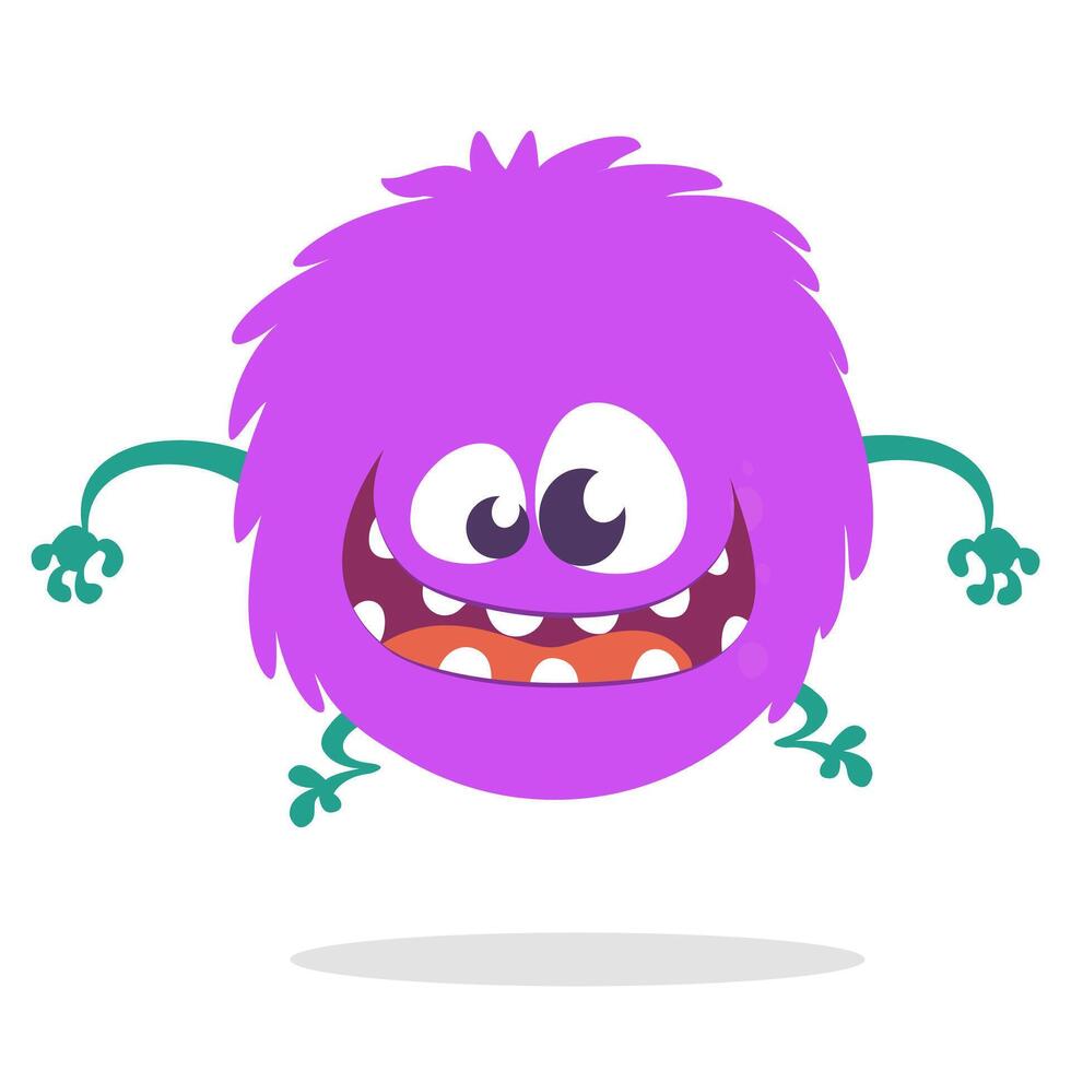 Funny cartoon monster character. Illustration of cute and happy alien creature for Halloween vector