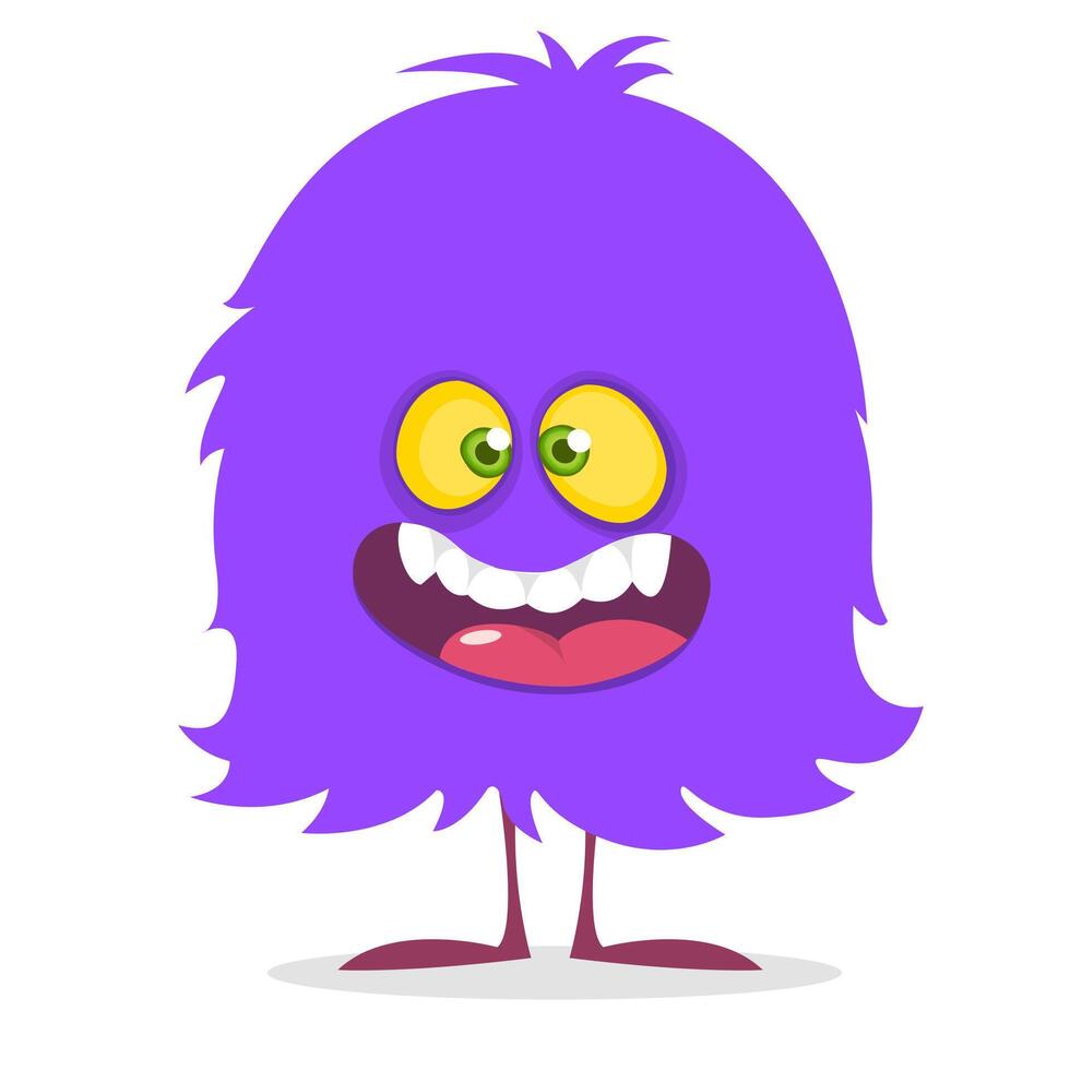 Funny cartoon monster character. Illustration of cute and happy alien creature for Halloween vector