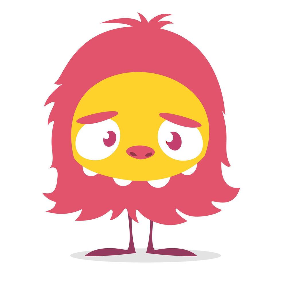Funny cartoon monster character. Illustration of cute and happy alien creature for Halloween vector